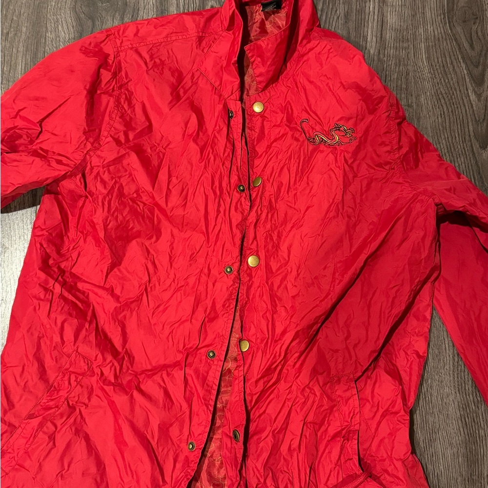 Disney Red mushu Windbreaker Jacket Vibrant and Water-Resistant